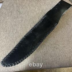 Vintage, Large, Custom Bowie, Unmarked, Stag, Custom Sheath