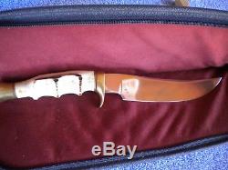 Vintage Lile hunting knife-model 2-no sheath-stag with finger grooves