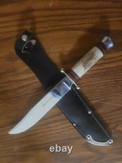 Vintage Linder Messer Stag Handle Traveller Bowie Hunting Knife+Original Sheath