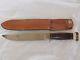 Vintage MARBLE'S GLADSTONE Fixed Blade HUNTING KNIFE Stag Handle LEATHER SHEATH