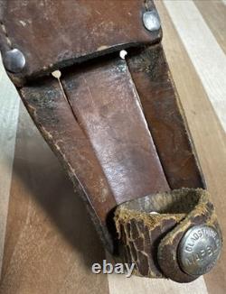 Vintage MARBLE'S GLADSTONE IDEAL FIXED BLADE HUNTING KNIFE withLEATHER SHEATH