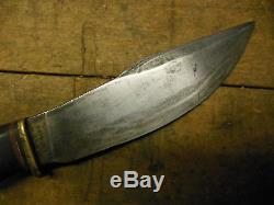 Vintage MARBLE'S hunting knife old fixed blade Gladestone Mi leather sheath 1916