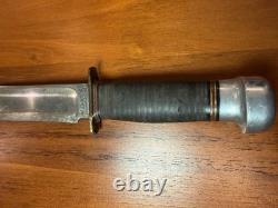 Vintage Marble's Gladstone 7 Blade Ideal Hunting Knife Stacked Leather Handle