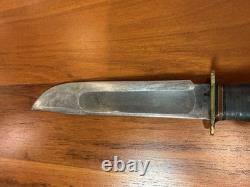 Vintage Marble's Gladstone 7 Blade Ideal Hunting Knife Stacked Leather Handle