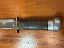Vintage Marble's Gladstone 7 Blade Ideal Hunting Knife Stacked Leather Handle
