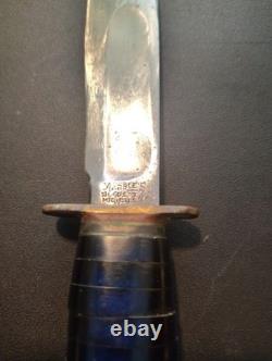 Vintage Marbles 9 Fixed Blade Knife With Custom Snakeskin Sheath