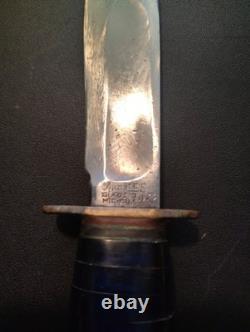 Vintage Marbles 9 Fixed Blade Knife With Custom Snakeskin Sheath