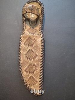 Vintage Marbles 9 Fixed Blade Knife With Custom Snakeskin Sheath