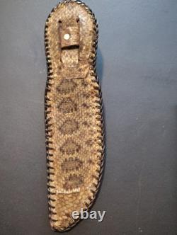 Vintage Marbles 9 Fixed Blade Knife With Custom Snakeskin Sheath