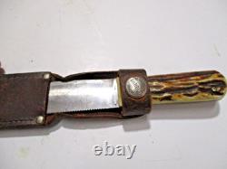 Vintage Marbles Gladstone Dall Deweese 7 Fixed Blade Knife & Marbles Sheath