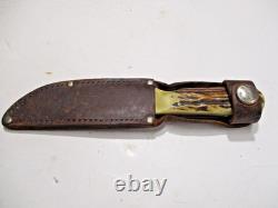 Vintage Marbles Gladstone Dall Deweese 7 Fixed Blade Knife & Marbles Sheath