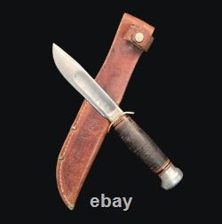 Vintage Marbles Gladstone Fixed Blade Knife With Sheath