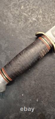 Vintage Marbles Gladstone Fixed Blade Knife With Sheath