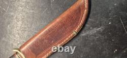 Vintage Marbles Gladstone Fixed Blade Knife With Sheath
