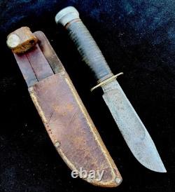 Vintage Marbles Gladstone Knife With Original Sheath