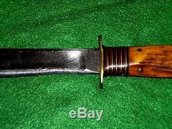 Vintage Marbles Gladstone Mich, Stag 4 Pins Fixed Blade Hunting Knife