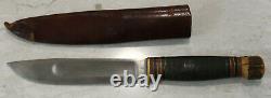 Vintage Marbles Gladstone Stag pommel Knife with Tube Sheath