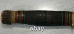 Vintage Marbles Gladstone Stag pommel Knife with Tube Sheath