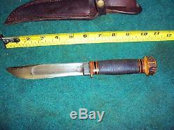 Vintage Marbles MSA Gladstone Fixed Blade Fighting Hunting Knife Stag