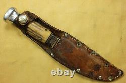 Vintage Marbles STAG HANDLE Hunting Knife, Gladstone, Mich, with Marble's Sheath