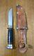 Vintage Marbles Stacked Leather Handle Knife With Original Sheath Gladstone MI USA