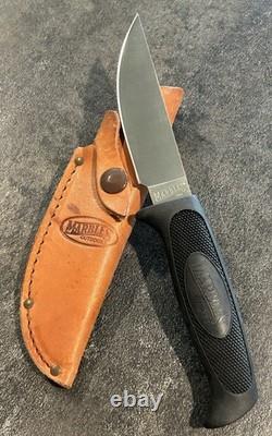 Vintage Marbles USA Fieldcraft Knife Safe Grip 52100 Gladstone MI Mint with Sheath