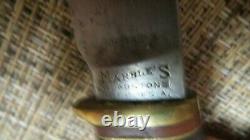 Vintage Marbles Woodcraft Fixed Blade Knife with Original Moose Sheath