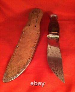 Vintage Marshall Wells fixed blade hunting knife pre 1960 old antique knife USA