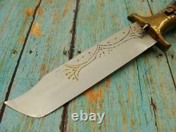 Vintage Middle Eastern Kucha Interlocking Bowie Knife & Sheath Hunting Knives