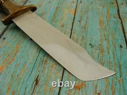 Vintage Middle Eastern Kucha Interlocking Bowie Knife & Sheath Hunting Knives