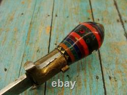 Vintage Middle Eastern Kucha Interlocking Bowie Knife & Sheath Hunting Knives