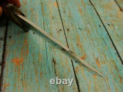Vintage Middle Eastern Kucha Interlocking Bowie Knife & Sheath Hunting Knives