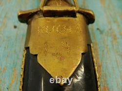 Vintage Middle Eastern Kucha Interlocking Bowie Knife & Sheath Hunting Knives