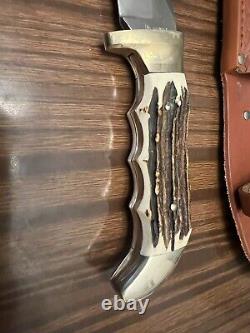 Vintage NOS Pic Stag Original Trapper Hunting Knife Solingen Germany Bowie