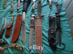 Vintage/New Mixed Lot of Hunting Knives and Pocket Knives. Military & More