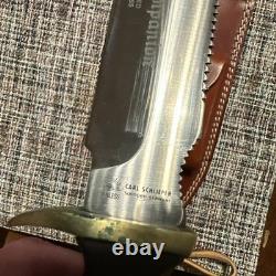Vintage Nice Carl Schlieper Eye Brand Germany Survival Bowie Sheath Knife 12 NM
