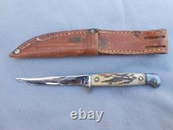 Vintage Old Case XX USA M5f Bird & Trout Knife Stag Handles