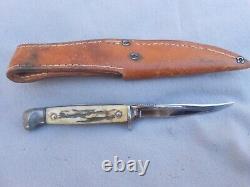 Vintage Old Case XX USA M5f Bird & Trout Knife Stag Handles