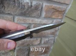 Vintage Olsen O. K. Fixed Drop Point Knife Howard City Mich With Leather Sheath