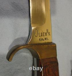 Vintage Olsen O. K. Hunting Knife & Leather Sheath Howard City, Michigan