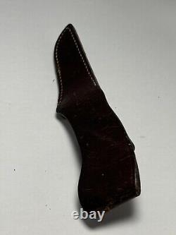 Vintage Olsen O. K. Knife Howard City Mich With Leather Sheath Knife