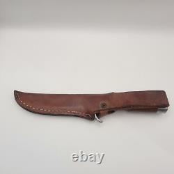 Vintage Olsen OK #706 Fixed Blade Hunting Knife with Sheath Howard City, MI USA