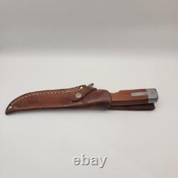 Vintage Olsen OK #706 Fixed Blade Hunting Knife with Sheath Howard City, MI USA