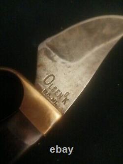 Vintage Olsen OK Knife Howard City, Mich. + Correct Sheath