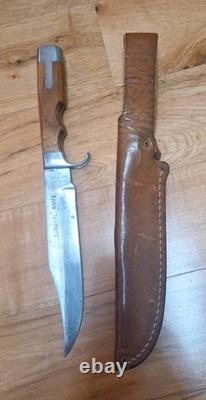 Vintage Olsen Ok Us # 710 Bowie Survival Knife In Original Sheath Good Condition