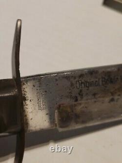 Vintage Original Bowie Knife Sabre Monarch 171 Solingen Germany Leather Sheath