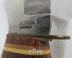 Vintage Original Buffalo Skinner Solingen Hunting Knife Stag Handle Germany