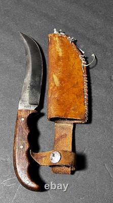 Vintage Original Trapper Knife Handmade Solingen Germany With Sheath 13945 RARE