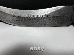 Vintage Original Trapper Knife Handmade Solingen Germany With Sheath 13945 RARE