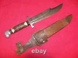 Vintage Othello African Hunter Bowie Knife Stag Handle Solingen Germany Survival